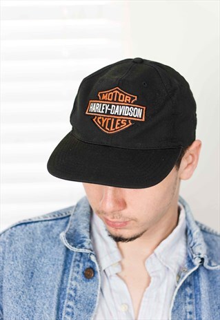 VINTAGE HARLEY-DAVIDSON BASEBALL CAP LOGO 90S ONE SIZE 2.8
