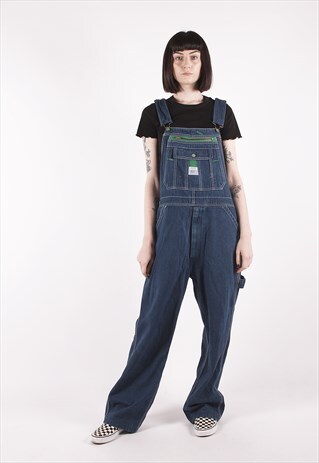 VINTAGE 90S DARK BLUE RELAXED WORKER DUNGAREES /MM1765