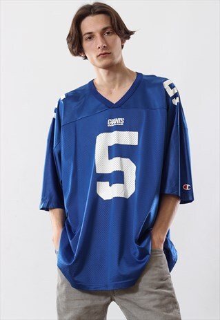 VINTAGE MENS CHAMPION GIANTS NFL COLLING TOP SHIRT JERSEY