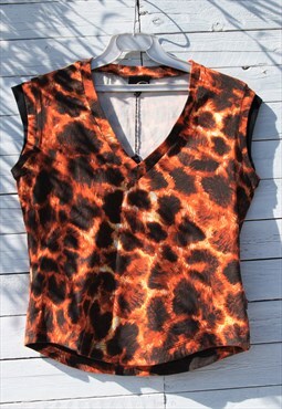 Just cavalli 00s giraffe animal print cotton stretch top