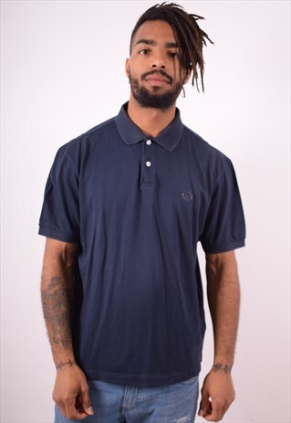 SERGIO TACCHINI MENS VINTAGE POLO SHIRT MEDIUM NAVY BLUE 90S