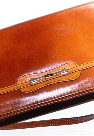VINTAGE 90'S BROWN LEATHER CROSS BODY BAG