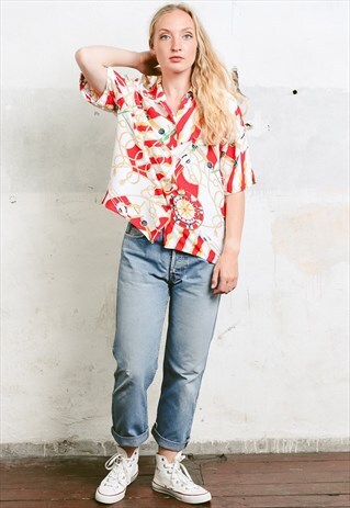 VINTAGE 90S PATTERNED OVERSIZED SHIRT
