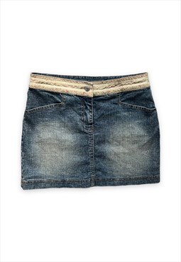 Vintage Y2K denim mini skirt blue low waisted
