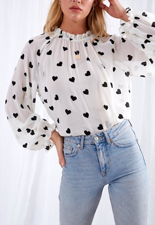 PARKER SHEER HEART BLOUSE