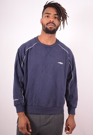 UMBRO MENS VINTAGE SWEATSHIRT JUMPER LARGE BLUE 90S