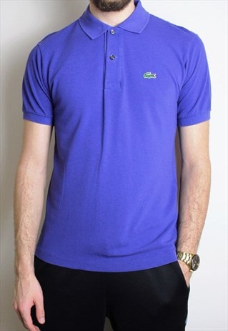 VINTAGE LACOSTE POLO TOP PURPLE MENS SLIM MEDIUM
