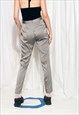 VINTAGE DKNY TROUSERS Y2K SILVER DONNA KARAN TAPERED PANTS