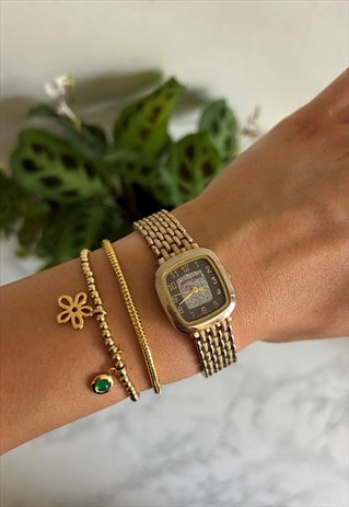 Vintage Womens Gold Vellacio Chain Quartz Watch