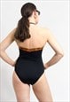 VINTAGE ONE PIECE SWIMSUIT WITH ANIMAL PATTERN INSERTS