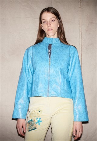 00S SEXY PARIS PLASTIC RAVE SNAKE PATTERN UNISEX JACKET