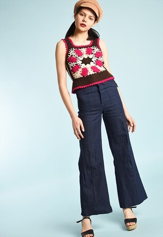 70'S HIGHWAISTED FLARED PARIS CHIC DENIM JEANS