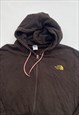 VINTAGE 90S THE NORTH FACE BROWN EMBROIDERED HOODIE