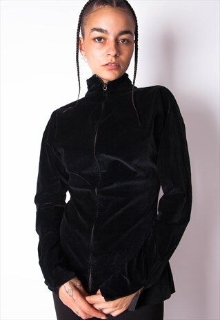 VINTAGE 90S BLACK VELVET JACKET ID:A246