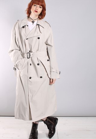 VINTAGE 80S LONG OVERSIZE TRENCH COAT MAC JACKET