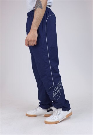 nike navy blue tracksuit bottoms