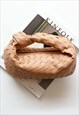 BRAIDED LEATHER TOTE BAG