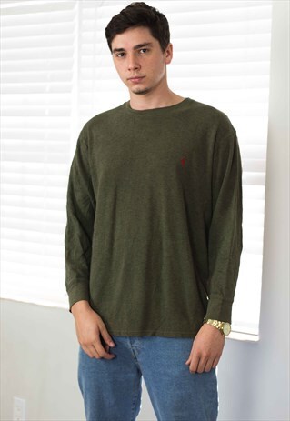 VINTAGE POLO RALPH LAUREN T-SHIRT LOGO 90S XL 11.7
