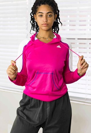 VINTAGE ADIDAS HOODIE SWEATSHIRT LOGO 90S M 12.7