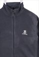 VINTAGE 90'S STARTER FLEECE JUMPER WARM ZIP UP GREY MEDIUM