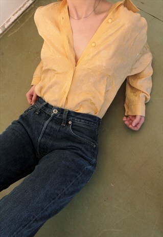 YELLOW PEACH RARE PATTERNED SHIRT