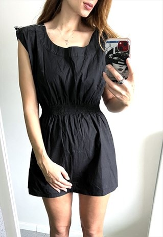 COTTON BLACK MINI DRESS - XS