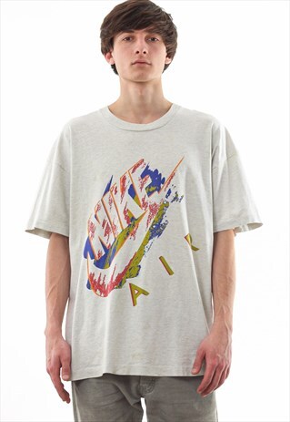 VINTAGE NIKE TEE 90S GREY BIG LOGO