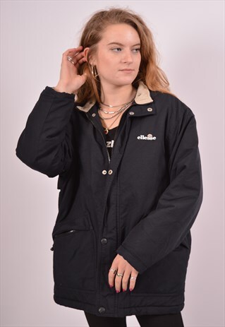 VINTAGE ELLESSE WINDBREAKER JACKET BLACK