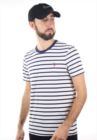 VINTAGE RALPH LAUREN SMALL LOGO STRIPED T SHIRT