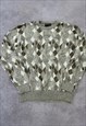 VINTAGE KNITTED JUMPER ABSTRACT PATTERNED KNIT SWEATER