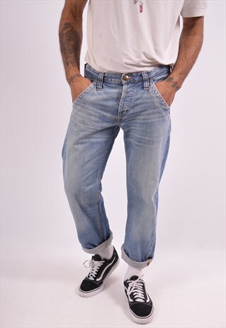 LEE MENS VINTAGE JEANS W32 L29 BLUE 90S