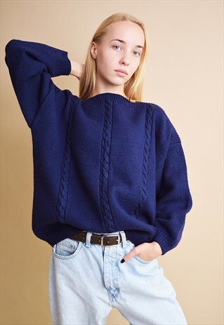 80'S RETRO NORMCORE OVERSIZED KNIT JUMPER TOP