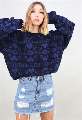 VINTAGE OVERSIZED PATTERNED JUMPER