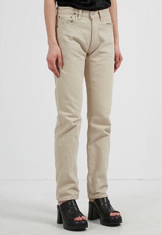 VINTAGE BEIGE LEVI'S 501 FIT DENIM JEANS