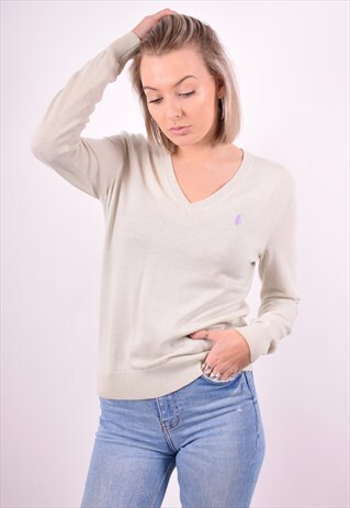 POLO RALPH LAUREN WOMENS VINTAGE JUMPER SWEATER MEDIUM GREEN
