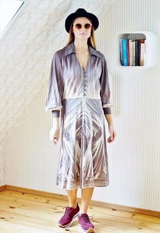 LIGHT AUBERGINE AND CREAM DRESS
