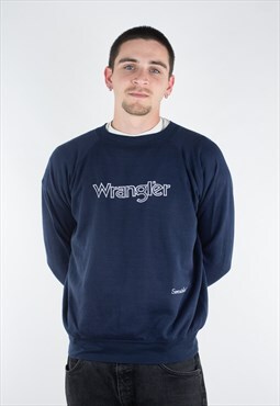 Vintage Wrangler 80s Spellout Sweatshirt Jumper Pullover