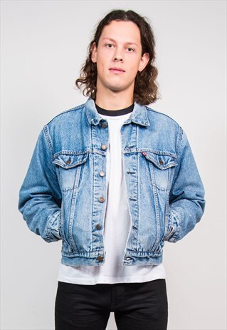 VINTAGE 90'S LEVI'S FADED DENIM LINED JACKET