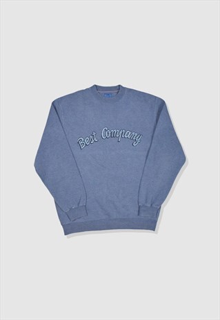Vintage 90s Best Company Embroidered Sweatshirt in Blue