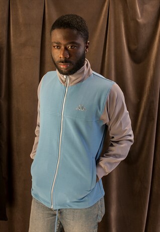 BLUE AND GREY TRACK TOP