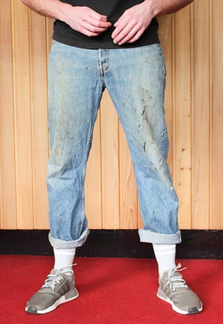 VINTAGE BLUE LEVI'S 501 PAINT JEANS