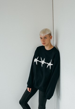 BLACK BARBED WIRE SWEATSHIRT