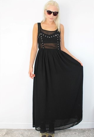 BLACK VINTAGE MAXI DRESS