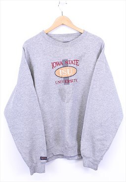 Vintage Jansport ISU Sweatshirt Grey With Iowa State Print
