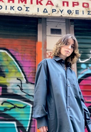 VINTAGE 90'S GREY OVERSIZED ARTSY SHIRT