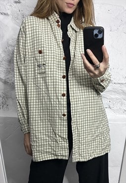 Vintage Cotton Plaid Country Shirt - L