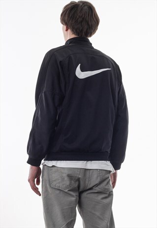 VINTAGE NIKE TRACKSUIT TRACK TOP 90S BLACK BIG LOGO