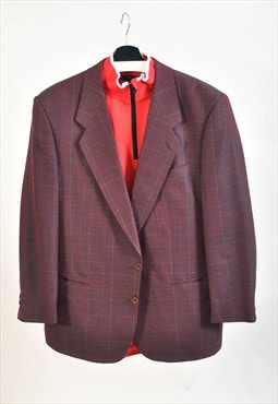 Vintage 00s plaid maroon blazer jacket