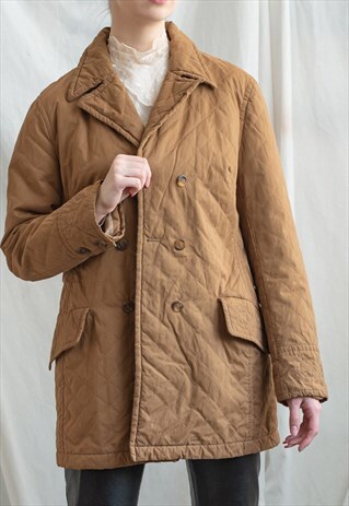 VINTAGE QUILTED LIGHTWEIGHT BUTTON UP JACKET 80S