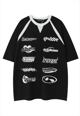 Racing t-shirt motorsports tee retro sports top in black